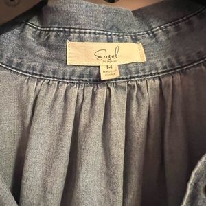 Easel denim, button down shirt dress,flowing, side pockets